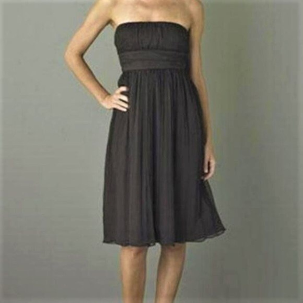 J. Crew Black Silk Strapless Emily Dress size 2